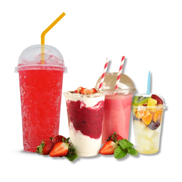 Copo Sobremesa / Açaí / Bebida c/ Tampa Oval c/ furo – 475 ml