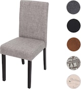 thumbnail of Esszimmerstuhl klassisch und zeitlos | HxBxT 90x43x56cm | Sitzhöhe 45cm | Stoff/Textil | dunkle Beine | Grau | Küchenstuhl Stuhl