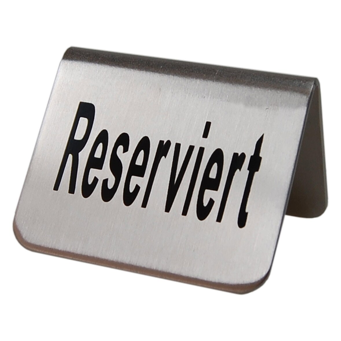 2x Tischaufsteller "Reserviert" aus Edelstahl 5.2x3.5cm