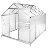 thumbnail of tectake invernadero aluminio anodizado cimientos paneles térmicos transparente 185x250x195 cm robusto durable