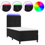 thumbnail of vidaXL Boxspringbett mit Matratze & LED Schwarz 90x200 cm Samt