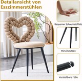 thumbnail of Esszimmerstuhl 2er Set Samt Camel mit herzförmigem Ausschnitt, Metallbeine schwarz gespritzt, komfortabel und stabil, schnelle Montage 44x54x81 cm