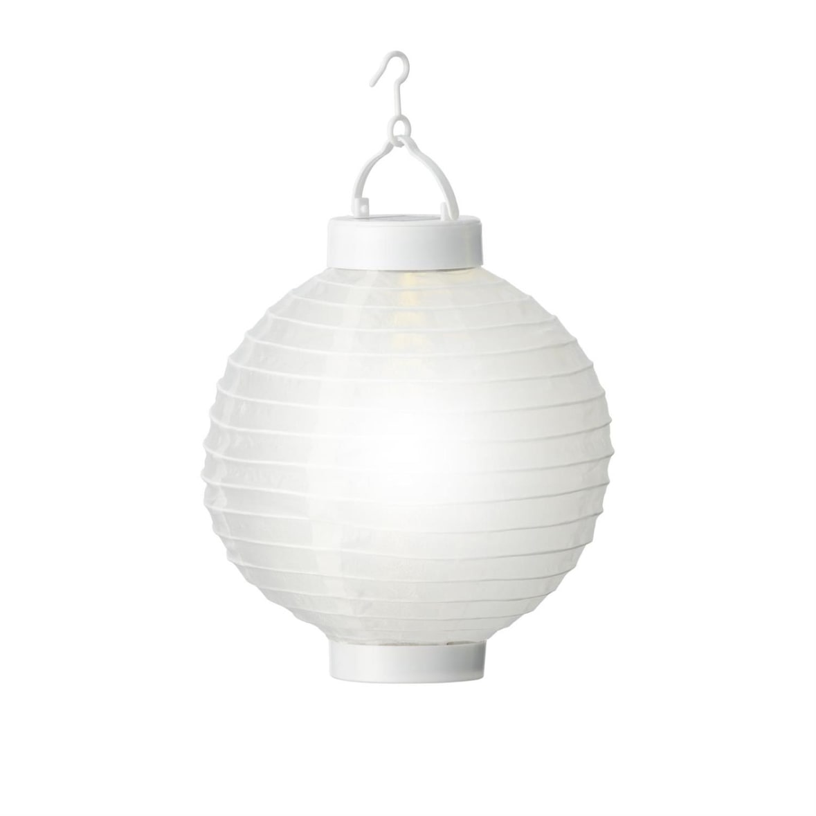 LED Solar Lampion 20cm Party Balkon Terrasse Gartenbeleuchtung Lichtsensor weiß