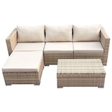 thumbnail of SVITA QUEENS 5-delige loungeset voor in de tuin polyrotan beige