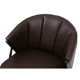 thumbnail of Décoshop26 - Fauteuil lounge club style vintage industriel coutures décoratives métal et simili cuir marron foncé 04_0008992