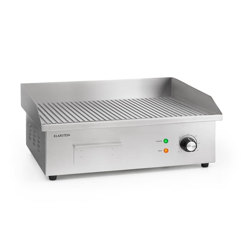 Grillmeile 3000R Elektrogrill 3000W Platte 54,5x35cm geriffelt Silber-Metallic