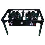 thumbnail of Gasfornuis 2 Branders 9KW 4 Voeten Gietijzeren Branders Verstelbaar in 3 Hoogtes - Buitenkeuken 74,5 x 40 x H80cm Piëzo Ontsteking