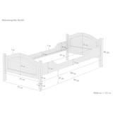 thumbnail of Einzelbett weiß 90x200 Futonbett Bettrahmen Singlebett Zubehör wählbar V-60.30-09WRollrost inkl.