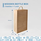 thumbnail of Espirito Rebelde Caixa de Madeira para Vinho 185x100x345 mm (2 Garrafas) - Estojo para Vinho, Caixa de Madeira, Caixa de Presente para Garrafa