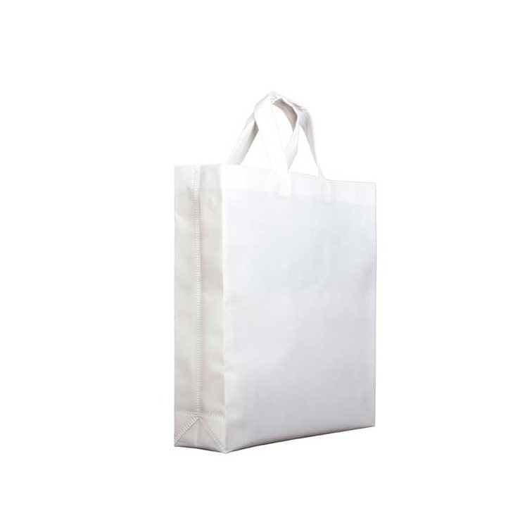 MONOUSO - Vliesstofftasche PREMIUM Kurzen Griffen Weiße 25+10x30cm (200 Stück)