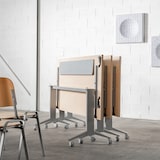 thumbnail of Mesa Rocada com tampo rebatível 140x80cm alumínio/cor carvalho