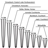 thumbnail of 4x Haarnadel Tischbeine EDELSTAHL SCHWARZ CHROME Möbel Tischgestell Hairpin Leg CHROM 3 Streben 40