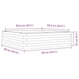 thumbnail of Helloshop26 - Fioriera rialzata per piante fiori patio giardino finitura a cera 90 x 90 x 23 cm legno di pino massiccio marrone 02_0038527
