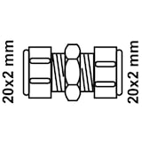 thumbnail of MS Verbindungsstück, vernickelt, 20 mm, Klemmfitting für MSVR, Fittings, wasseranschluss