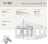 thumbnail of TECTAKE Tenda com painéis laterais e cordas de fixação, branca, 600 x 400 x 310 cm