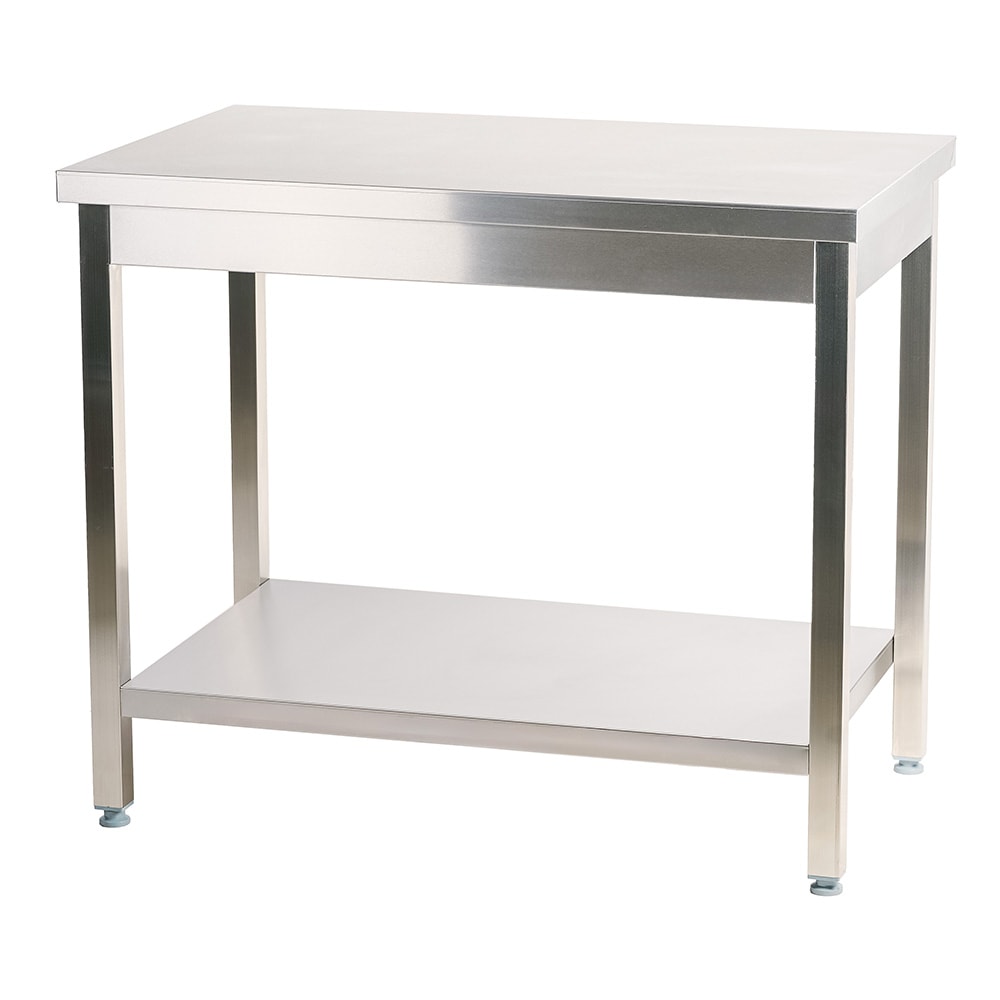 Romux® Tavolo in Acciaio Inox per Ristorazione Centrale con 1 Ripiano 1500x700x850 mm | Tavolo da Lavoro Inox Resistente alla Corrosione