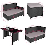 thumbnail of tectake Conjunto de ratán Barletta  negro - 404252