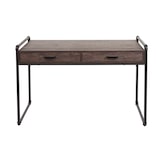 thumbnail of Bureau HWC-F58, bureautafel computerbureau, industrieel ontwerp 75x120x60cm 3D structuur ~ bruine wilde eiken look