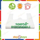 thumbnail of DayBays 100000 Stk. Bio Hemdchentragetaschen 30+15x55 cm 100% Biodegradable Bag weiß geblockt