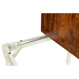 thumbnail of Tavolino Consolle legno impiallacciato noce arricchito con particolari intarsi fatti a mano decori in bronzo elegante per cucine moderne rustiche