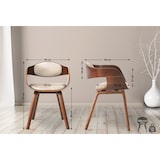 thumbnail of Chaise retro Kingston en similicuir Noyer / Crème