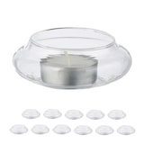 thumbnail of Relaxdays Teelichthalter schwimmend, 12er Set, Glas, Tischdeko Hochzeit, Pool & Teich, Schwimmteelichter, transparent