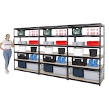 thumbnail of Mega Deal | 3x Schwerlastregal Giant Tiger | HxBxT 200x120x60cm | Fachlast 265kg | 6-Ebenen | Schwarz | Garagenregal, Lagerregal, Steckregal