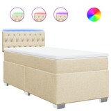 thumbnail of vidaXL Boxspringbett mit Matratze Creme 90x200 cm Stoff