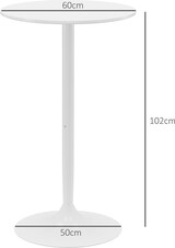 thumbnail of Bartisch Stahl Weiß Ø60x102 cm mit MDF-Tischplatte, kompakt und pflegeleicht