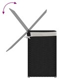 thumbnail of vidaXL Wäschekorb mit 2 Fächern Schwarz 53x35x57 cm Poly Rattan