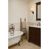 thumbnail of Biscottini Holzleiter 130x35 cm– Handtuchhalter für den Boden – Handtuchhalter für das Badezimmer – Moderne dekorative Badezimmerleiter – Aufbewahrung