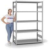 thumbnail of PROREGAL Fachbodenregal Stecksystem | Grundregal | HxBxT 200x130x60cm | 5 Ebenen | Fachlast 240 kg | Beidseitig nutzbar | Verzinkt