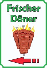 thumbnail of Frischer Döner Schild Hochkant mit Pfeil links A0 (841x1189mm)