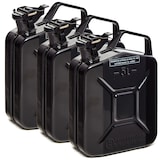 thumbnail of BW® Kraftstoffkanister Metall Benzinkanister 3x 5 Liter - Schwarz - RAL 9005 - TÜV-geprüft und UN-Zulassung - Made in Europe