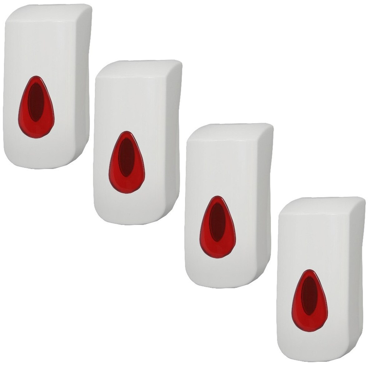 4 PlastiQline Schaumseifenspender - 400 ml - Kunststoff - Seifenspender - rot