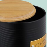 thumbnail of Relaxdays Kaffeedose, 1er Pack, Metall, Bambusdeckel, HxD: 16 x 11 cm, Kaffeebohnen Behälter, Vorratsdose, schwarz/natur