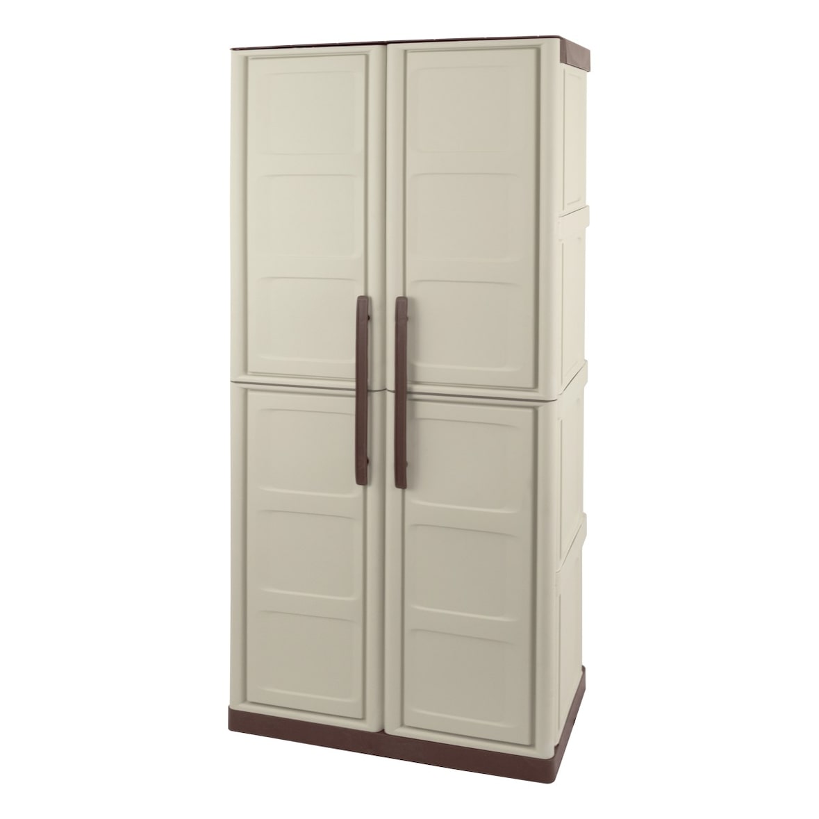 Armario de Almacenaje 2 Puertas 3 Estantes Beige 70 x 39 x 165cm Armario de Garaje Taller Lavandería ARTPLAST
