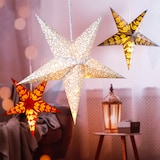 thumbnail of LED Papier Weihnachtsstern Ø 60cm Fensterstern Faltstern Innen warmweiß Batterie