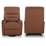 thumbnail of Fernsehsessel mit Aufstehhilfe, Relaxsessel mit elektrischer Liegefunktion, 2 Motoren, 120 kg belastbar, Kunstleder, Cognacbraun, Raburg Jan