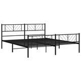 thumbnail of vidaXL Bedframe met hoofd- en voeteneinde metaal zwart 193x203 cm