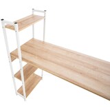 thumbnail of Décoshop26 - Bureau table de travail style rétro avec colonne de rangement étagère en bois et métal blanc 10_0003614