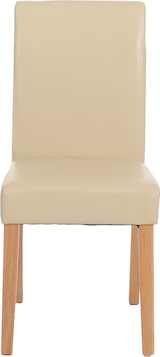 thumbnail of Esszimmerstuhl Littau, Küchenstuhl Stuhl, Kunstleder ~ creme, helle Beine