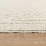 thumbnail of Teppich Kurzflor waschbar Struktur Wohnzimmer schmutzabweisend Creme Rechteckig 120x160 | 100% Polyester | Florhöhe: 12 mm