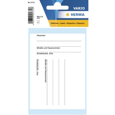 HERMA Adressetikett 5731 80x110mm 8 St./Pack.