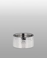 thumbnail of Stumpenkerzen-Halter rund, gehämmert Edelstahl D: 10,5cm, H: 5,0cm