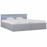thumbnail of vidaXL Bett mit Bettkasten Hydraulisch LED Hellgrau Stoff 180x200 cm