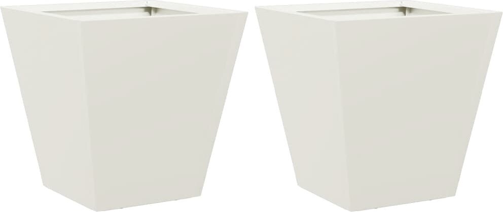 vidaXL Pflanzkübel 2 Stk. Weiß 30x30x30 Stahl