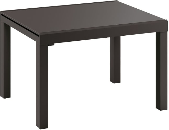 Ausziehbarer Cheftisch aus grauem Sicherheitsglas, lackiertem Metallgestell, modernes und vielseitiges Design – Modell OM/223/GR