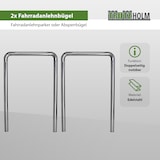 thumbnail of 2 x Fahrradanlehnbügel 118 x 78 cm Edelstahl Ø 60 mm grau Typ U Einbetonieren Fahrradständer Parker Typ U