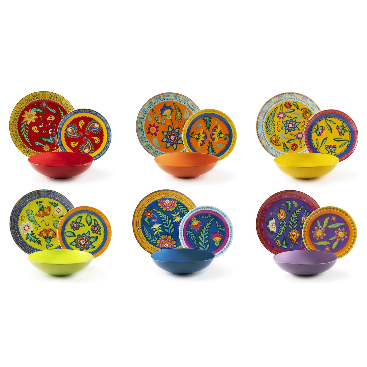 Excelsa vajilla de 18 piezas Gipsy Soul de porcelana multicolor